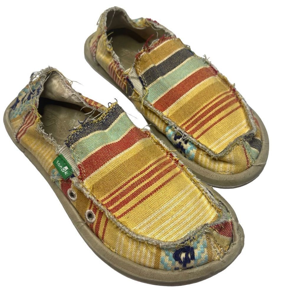 Sanuk‎ Serape Aztec Southwestern Slip On Shoes Loafers Youth Size 1